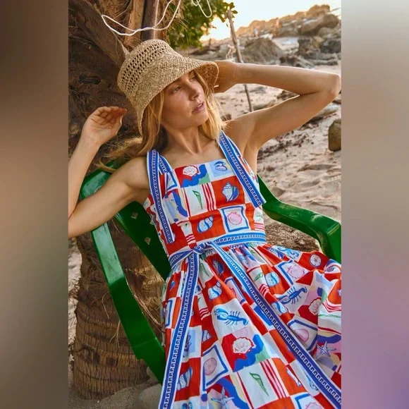 Hunter Bell Quincy Dress Sea Tiles Maxi – Size 2 NWT - Picture 14 of 17